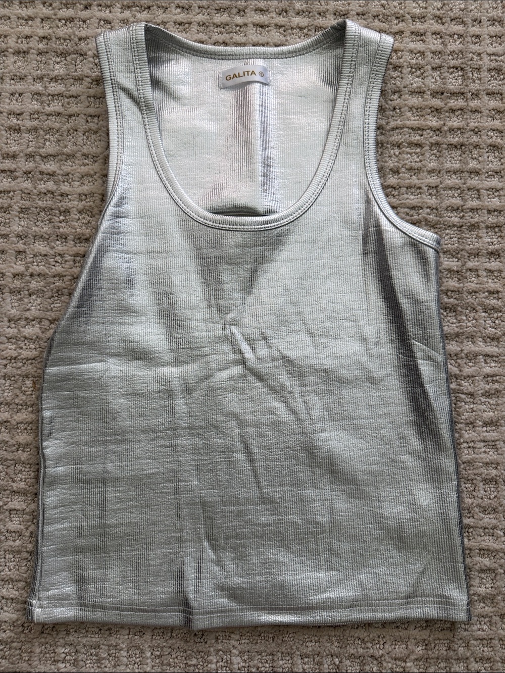Women’s Silver Ribbed Tank Top